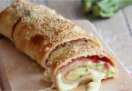 Feuilleté de courgettes à la mozzarella et au jambon