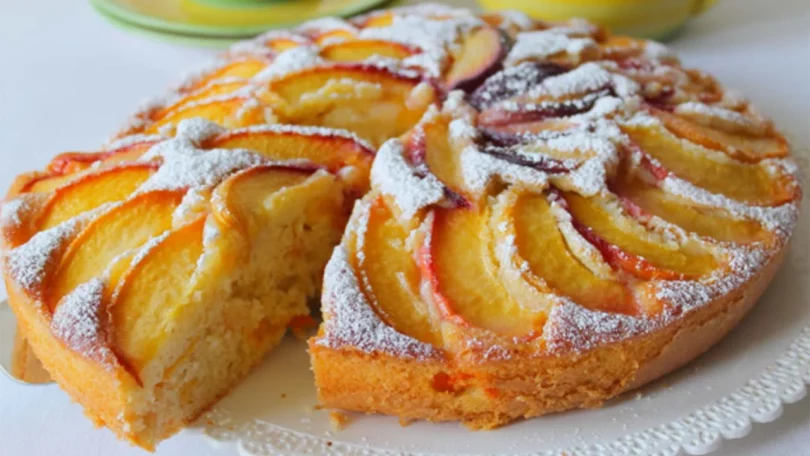 Gâteau aux pêches, abricots et amandes très facile