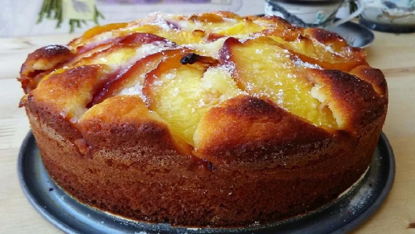 Gateau aux pêches et noix de coco recette facile