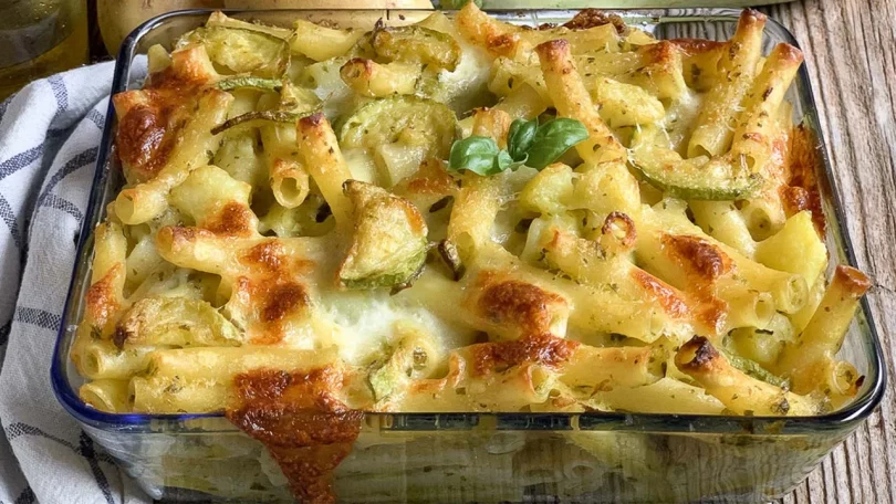 Pâtes au four aux courgettes et pommes de terre