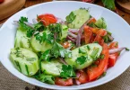 Recette salade fraiche de tomate et de concombre mariné