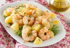Salade de pommes de terre et crevettes