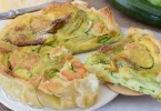 Tarte aux courgettes et crevettes en pâte feuilletée