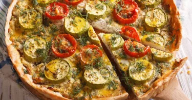 Tarte minceur aux courgettes, aux tomates et au chèvre